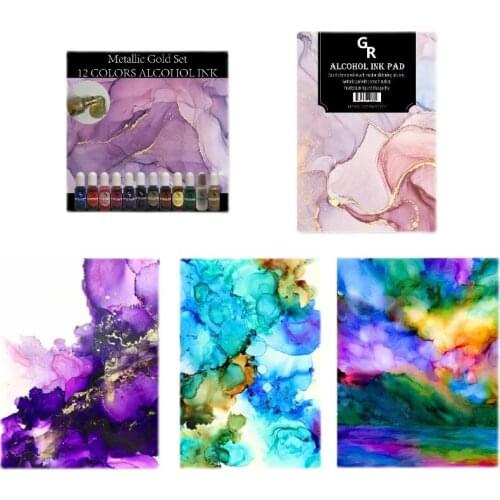 10 Pcs/Pack Smooth Alcohol Ink Pad Paper Resin Pigment Diffusion Blooming Pad Paper Painting Artwork DIY Crafts Making Paper