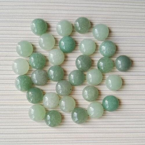 Natural Stone Beads 10MM Aventurine round cabochon necklace Fashion jewelry Ring accessories 50Pcs/lot Accessories No hole