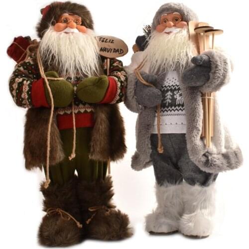 45cm Santa Claus Decoration Decorative Desktop Santa Claus Figure Portable Lifelike Santa Doll Figurine Perfect 2021 Ornament