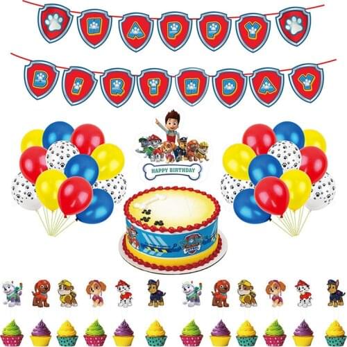 Paw Patrol Canine Birthday Party Decoration Supplies TV Show Pat Patrol Anniverssaire Kit Banners Latex Balloon Children Toys