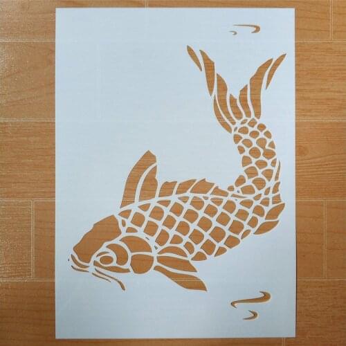 DIY Painting A4 Size Fish Design Layering Art Stencil Template For Wall Painting Decorative Embossing Paper Cards
