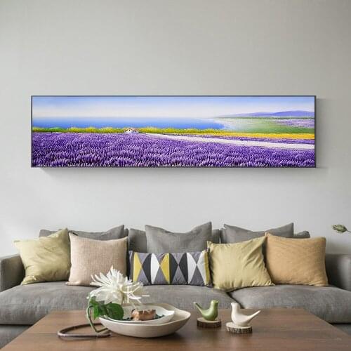 Canvas Art Print Lavender Sea Wall Painting Purple Nordic Posters And Prints Wall Pictures For Living Room Kids Bedroom Decor