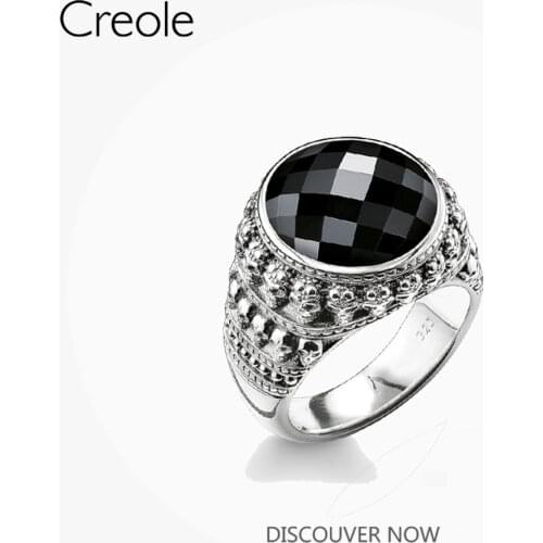 Cocktail Ring Black Oval CZ Skull Skeleton 925 Sterling Silver Gift For Women, Fashion Jewelry Fashion Jewelry Wholesale