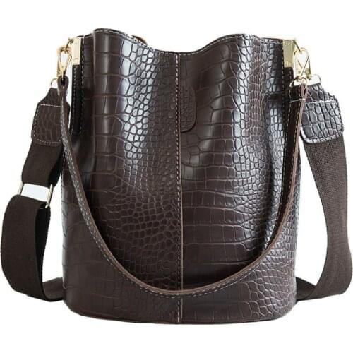 Crocodile Crossbody Bag For Women Shoulder Bag Brand Designer Women Bags Luxury Vintage Casual Bag Bucket Bag Handbag