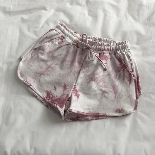 Summer Soft Shorts Thin Home Wear Women Loose Cool Beach Short Pants Drawstring Tie Dye Simple Casual Fashion Sexy Harajuku