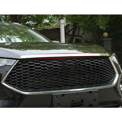 Lsrtw2017 for Haval F7 F7x Car Engine Hood head Trim Decoration Accessories Exterior Chrome 2019 2020 2021 Auto exterior sticker