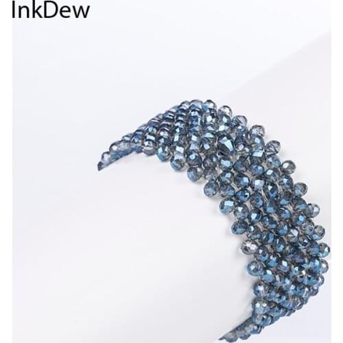 INKDEW Trendy Bead Bracelet Elastic Handmade Wrap Bracelets for Women Gift Multicolor Original WHOLESALE boho Fashion Jewelry