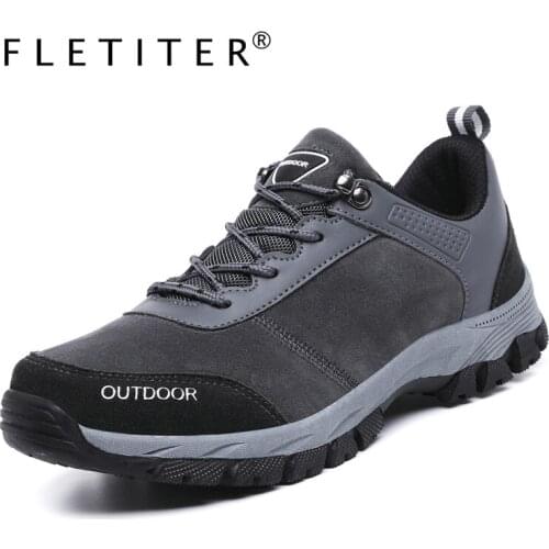 Size 49 Autumn New Sneakers Waterproof Mens Outdoor Hiking Shoes Comfort Leather Male Footwear Non-slip Casual Shoes Sneakers