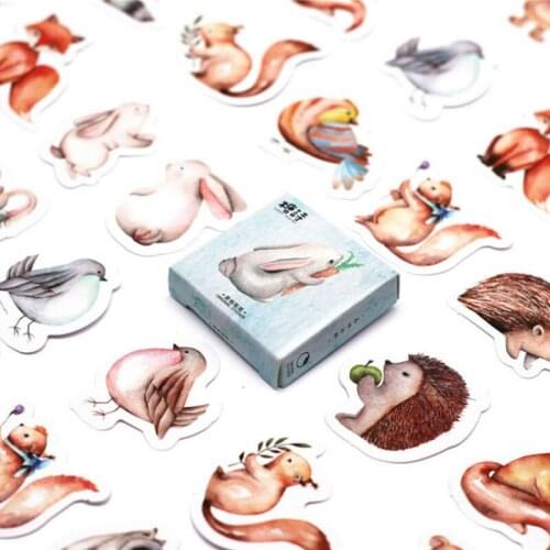 40Pcs/Pack Forest Animals Stationery Stickers Doodling Travel DIY Sticker On The Car Motorcycle Luggage Laptop Bike Scooter Toys