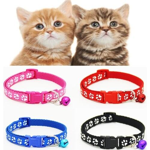 1pcs Lovely Pet Cat Collar for Cats Adjustable Pet Neck Strap with Bell for Animal Kitten Kitty Buckle Dog Leads Pet Accessories