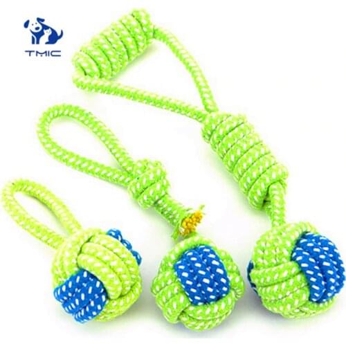 Pet Supply Dog Toys Dogs Chew Teeth Clean Outdoor Traning Fun Playing Green Rope Ball Toy For Large Small Dog Cat Toys