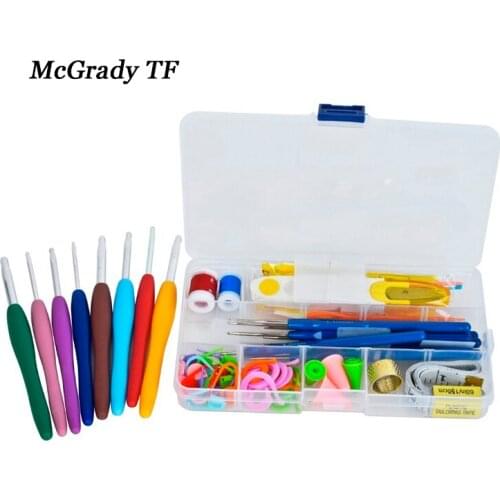 Durable and practical 16 Different sizes Crochet hooks Needles Stitches knitting Craft Case crochet set in Case Yarn Tools Hook