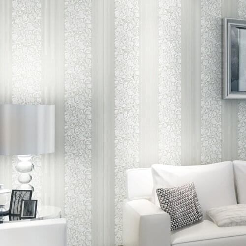 Beibehang Simple European striped wallpaper living room TV background wallpaper large area full of bars stick papel de parede