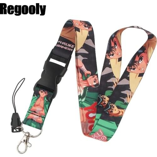 10pcs YuYu Hakusho Lanyard for Keys Phone Cool Neck Strap Lanyard for Camera Whistle ID Badge Cute webbings ribbons Gifts