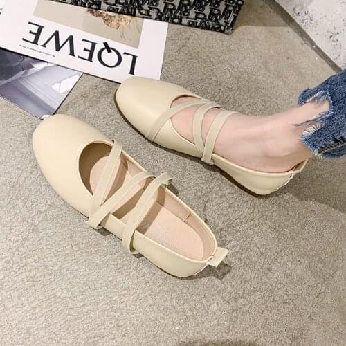 Spring Autumn Women Ballet Flats Elastic Band Mary Janes Shoes Comfortable Ladies Slip on Flat Shoes Woman Casual Shoe 9010G