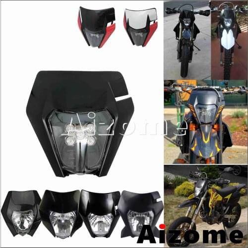 Universal Dual Sport Motorcycle LED Headlight Enduro Supermoto Head Lamp for Suzuki Yamaha Honda Kawasaki TE EXC