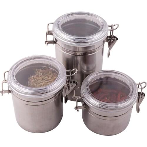 Smoking Accessories 3 Sizes Silver Stainless Steel Tobacco Humidifier Airproof Pot Seal Moisture Pot Capacity Storage