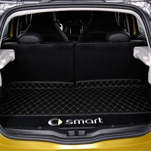 Car trunk protection mat modification for new smart 453 forfour logo Decorative accessories rear tail box anti-dirty pad
