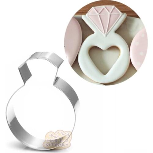 1pcs Wedding Diamond Ring Metal Cookie Cutter Molds reposteria patisserie Biscuit confeitaria Fondant Cake Kitchen Accessories