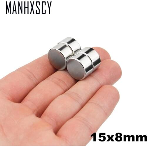 100pcs Neodymium N35 Dia 15mm X 8mm Strong Magnets Tiny Disc NdFeB Rare Earth For Crafts Models Fridge Sticking magnet 15x8mm