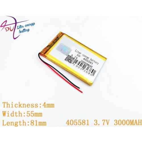 405581 3.7V 3000mAh 405580 Lithium Polymer Li-Po li ion Rechargeable Battery cells For Mp3 MP4 MP5 GPS mobile bluetooth