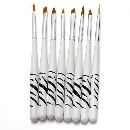 8Pcs/Set Wooden Nail Brush Nail Art Painting Drawing Liners Brushes For Professional Nail Art Design