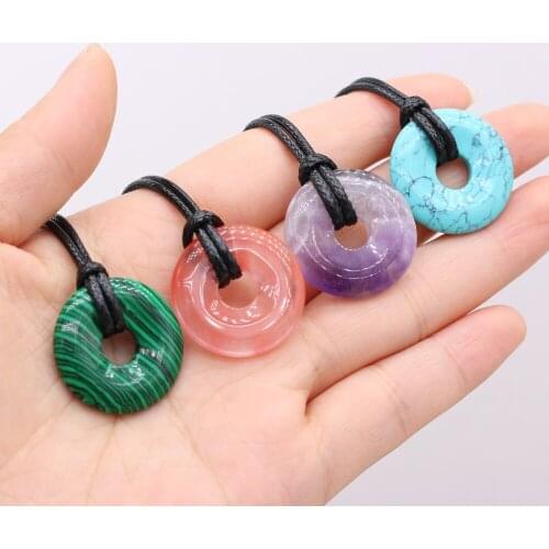 Natural Semi-precious Stone Large Hole Beads 25x25mm DIY for Making Jewelry Necklace Accessories Gift Lenght 60+5cm