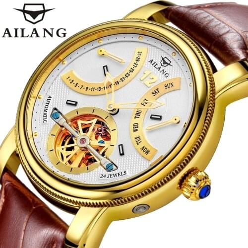 AILANG New Business Luminous Watch Men Tourbillon 50M Deep Waterproof Multifunctional Automatic Mechanical Watches 5802B