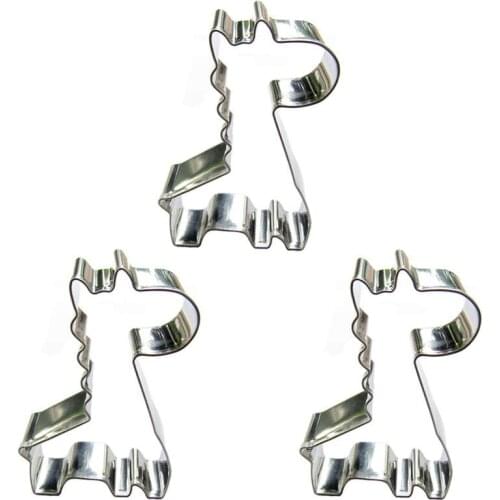 Giraffe shape 3 piece biscuit cutting molds, baking tools, cake decorating soft candy tools
