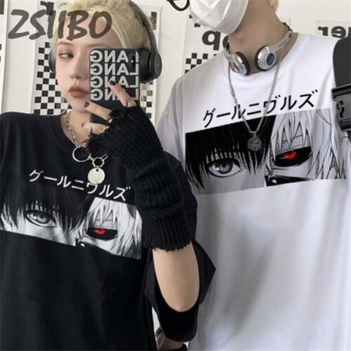 Tokyo Ghoul Females tshirt Kaneki Ken Harajuku Unisex Cartoon Short Sleeve T shirt Japan Anime Oversize T-shirt Women Streetwear
