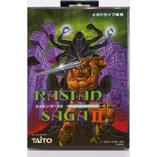 Rastan Saga II Game Cartridge 16 bit MD Game Card With Retail Box For Sega Mega Drive For Genesis