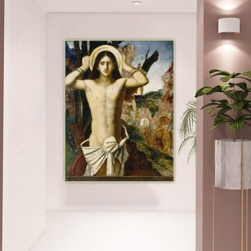 Saint Sebastian by Gustave Moreau Canvas Art Oil Painting Artwork Aesthetic Picture Poster Wall Hanging Decor Home Decoration