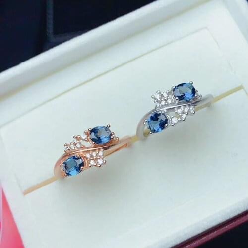 CoLife Jewelry 100% Natural Blue Topaz Ring 4*5mm VVS Grade Topaz Silver Ring 925 Silver Topaz Jewelry for Daily Wear