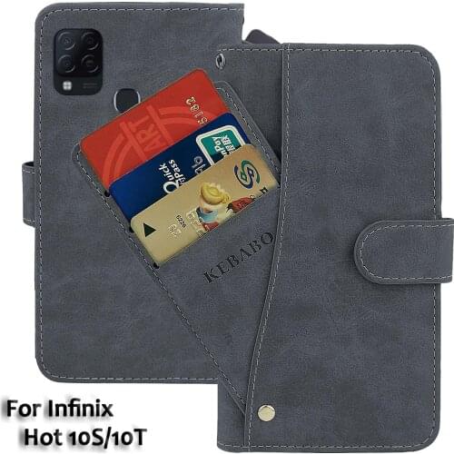 Leather Wallet Infinix Hot 10S NFC 10T Case 6.82" Flip Fashion Luxury Front Card Slots Cases Cover Business Magnetic Phone Bags