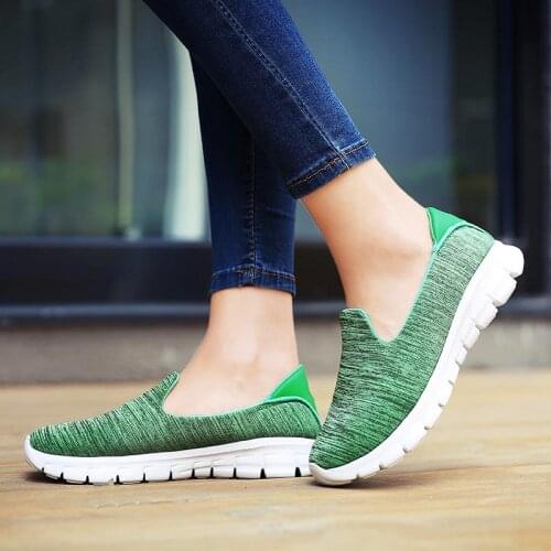 Large Size Summer Breathable Womens Sports Shoes Ladies Sneakers Women Sport Shoes Running Female Green Tennis Walking GME-0323