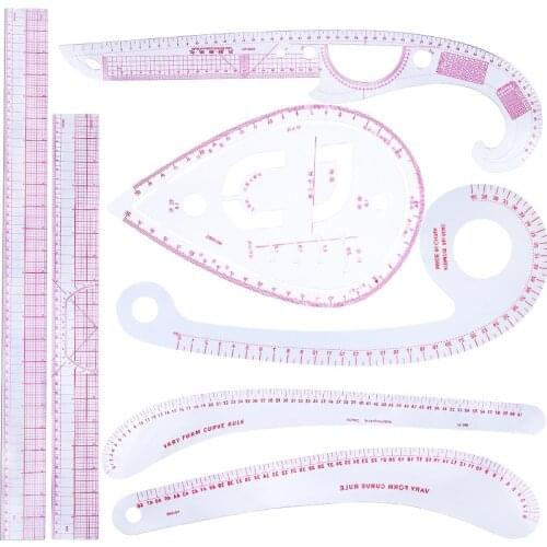 Nonvor French Curve Rulers Sewing Tools Patchwork Ruler for Fabric Cutting Measure Template Metric Ruler Sewing Accessories DIY