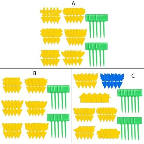 1set Flying Plant Insect Catcher Yellow Stickers Fly Catcher Fight Indoor Plants Potted Plants Waterproof Yellow Trap