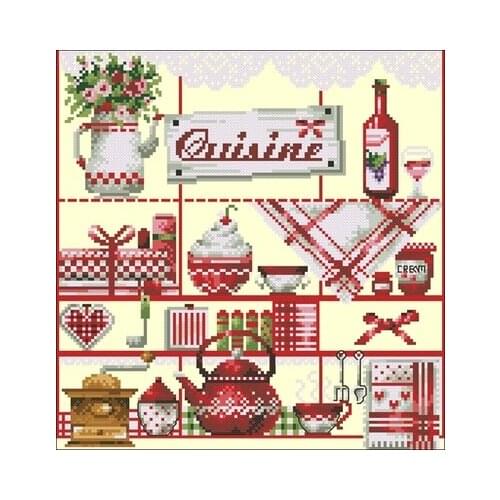 STC Magazine, one of the four parts of the kitchen Counted Cross Stitch 11CT 14CT 18CT Cross Stitch Kits Embroidery Needlework