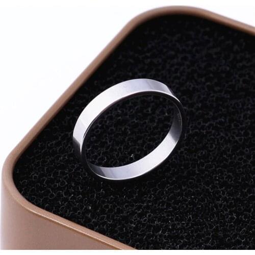 MANGOSKY 316L Stainless Steel 4mm Rings Tiny Band Ring For Men and Woman Fashion Silver Tail Ring