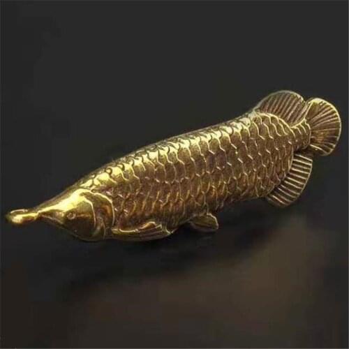 Fashion Casting Metal Fish Retro Ornaments Gifts 3D Figurine Mini Animal Collect Home Office Room Desktop Decoration Sculpture