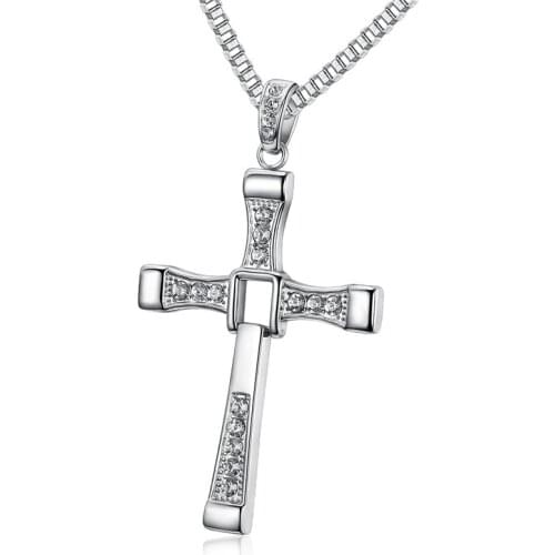 Necklaces Men The Fast and Furious 8 hard gas actor Dominic Toretto Cross Necklace Pendant Gift for Your Boyfriend