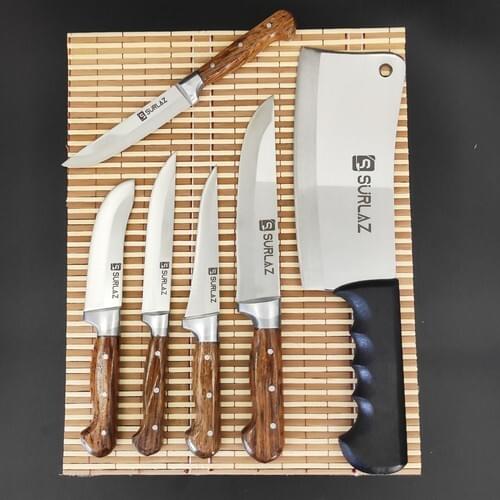 SürLaz Sacrificial Knife Set 6 Pieces Butcher Row Armor Set Meat Knife Handmade Knife