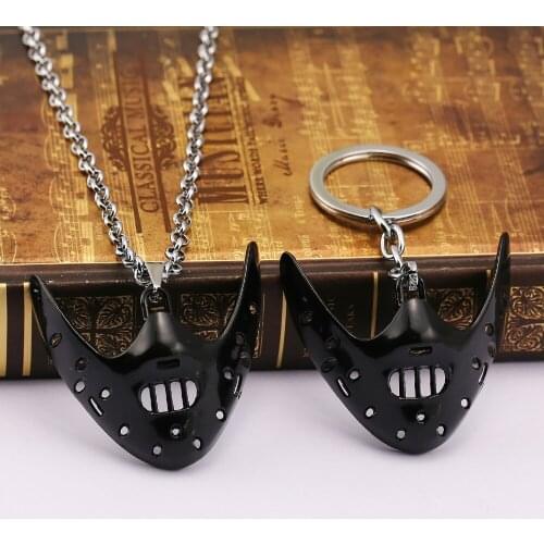 New colors Movie The Silence of the Lambs Ogre Hannibal Mask Brown Alloy Keychain Key Ring porte clef Chaveiro