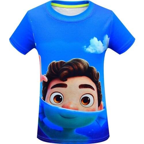 New Summer Kids Cute Cartoon T Shirts Boys Girls Luca Print Tshirts Children Anime T-shirts Short Sleeve Tops Clothes Toddler