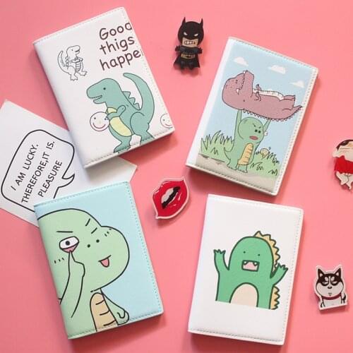 Cartoon Print Dinosaur Style Passport Holder for Travel Cactus ID Card Holder Travel Accessories