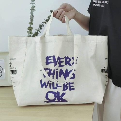 Extra Large Women Big Canvas Shopping Bag Cotton Cloth Tote Grocery Bag Eco Environmental Shopper Shoulder Bags For Young Girls