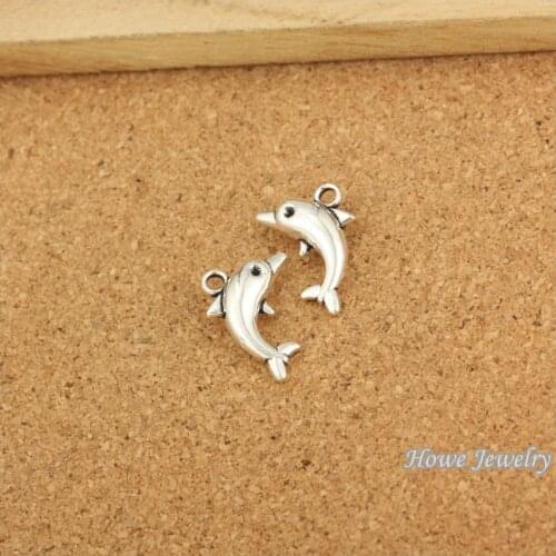 Wholesale 20 pcs ancient silver dolphins Pendant alloy DIY Fashion charm Bracelet Necklace Jewelry accessories 20077