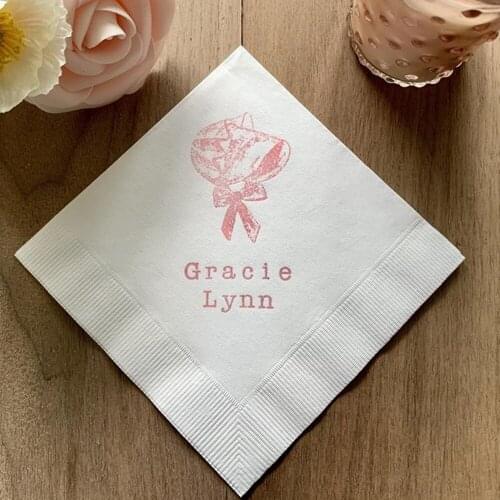 Personalized Napkins Wedding Nanme and Date,Birthday party Dinner Party Printed Cocktail Beverage Luncheon Dinner Guest Towel