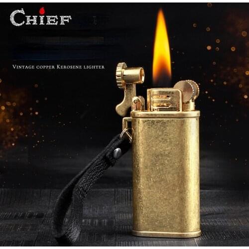 Leader cf205 retro portable creative metal electroplating grinding wheel trench cigarette lighter windproof kerosene lighter
