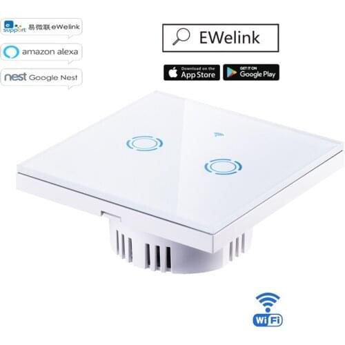 Ewelink APP/Wifi/Touch Lamp Switch EU Type 1 2 3 Gang 1 Way Wifi Remote Switch Wireless Control Light Touch Switch Smart Home